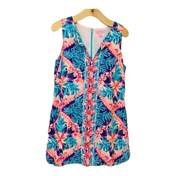 Lilly Pulitzer | Seaside Aqua Tanya Dress Romper | 8 - Picture 2 of 8